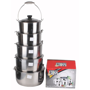 Portable Stainless Steel Stock Pot 5 PCS